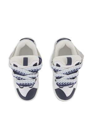 sneackers in cotone e pelle bianco LANVIN KIDS | N30357N68